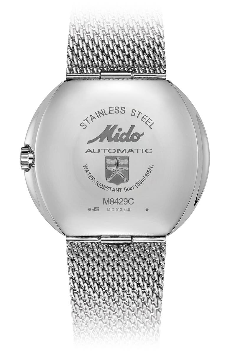 MIDO Commander 1959 Pixel Dial Automatic Mesh Strap Watch, 37mm, Alternate, color, Black Multi
