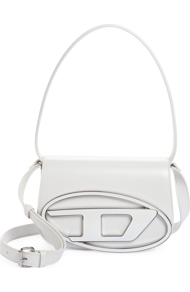 DIESEL<sup>®</sup> 1DR Logo Leather Shoulder Bag, Main, color, White