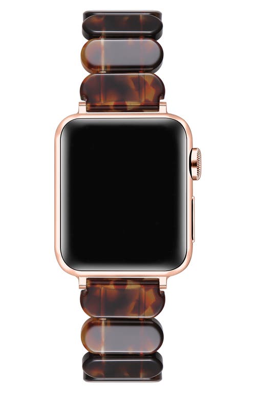 The Posh Tech Reese Resin Elastic Apple Watch® Watchband In Chocolate