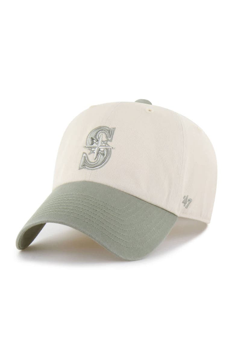 '47 Men's '47  Natural/Olive Seattle Mariners Two-Tone Fashion Clean Up Adjustable Hat, Main, color, Natural