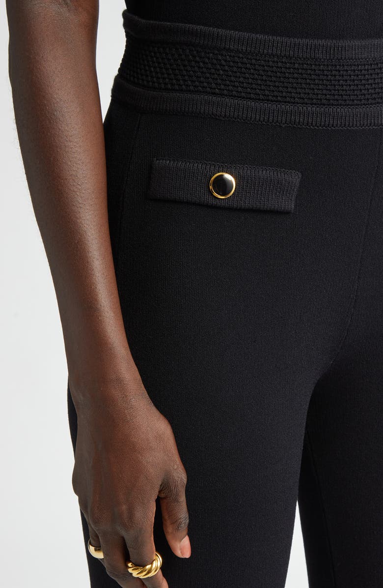 ST. JOHN Mixed Texture Knit Skinny Pants, Alternate, color,