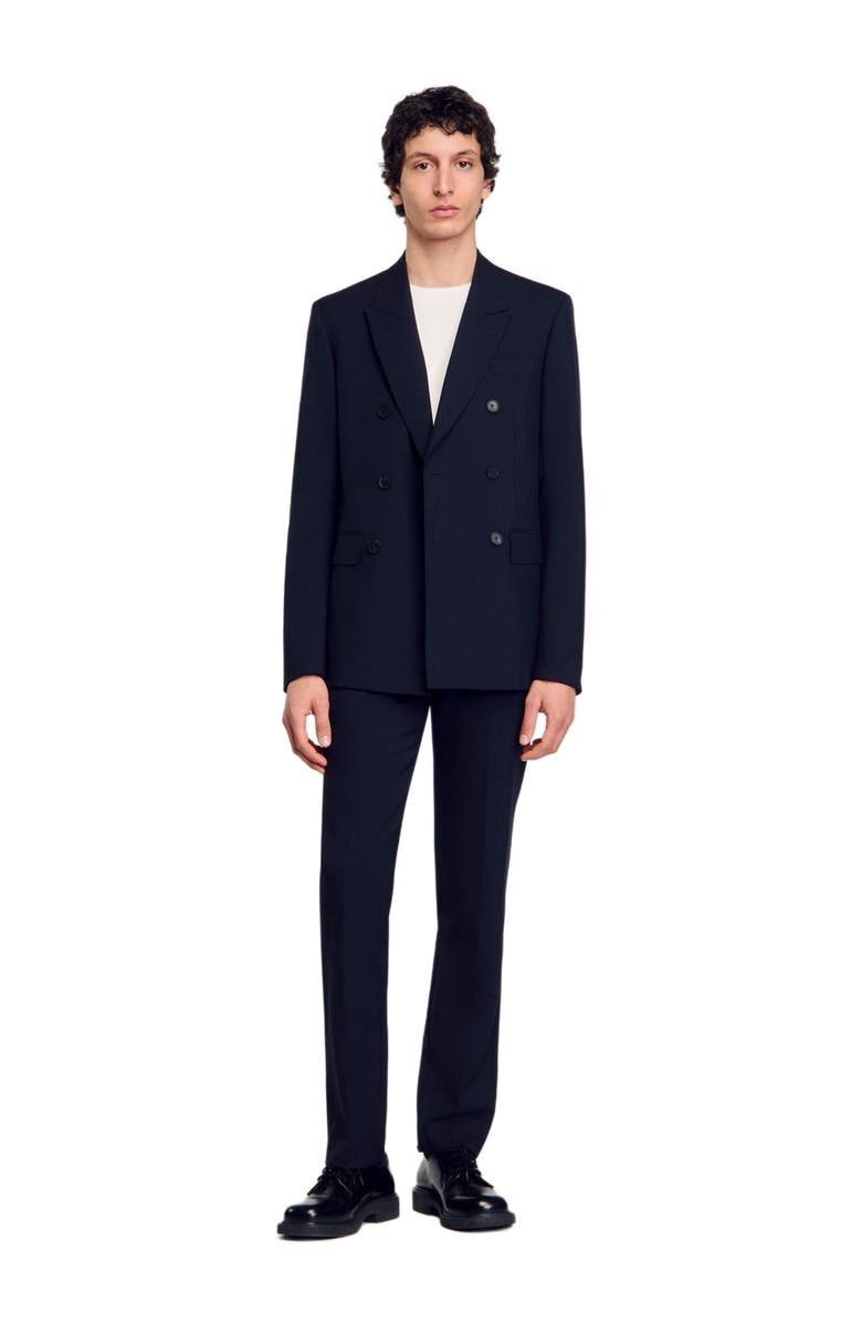 SANDRO Double-breasted suit jacket, Main, color,