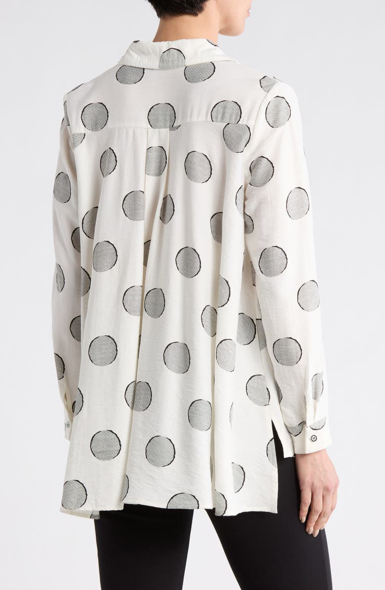 PATRIZIA LUCA Dot Button Down Shirt, Alternate, color, White