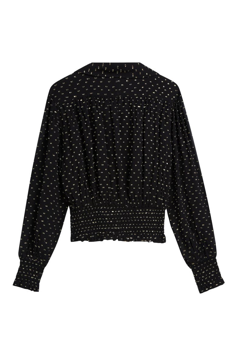 Fil Coupé Smocked Top, Alternate, color, METEORITE