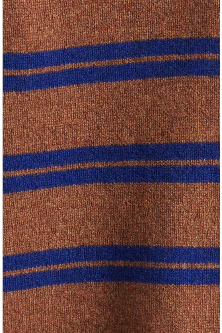 Sligo Shrunken Lambswool V-Neck Sweater, Alternate, color, HAZELNUT WITH BLUE
