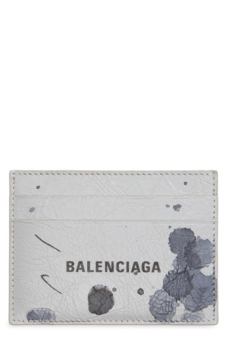 Cash Leather Card Holder, Main, color, LIGHT GREY