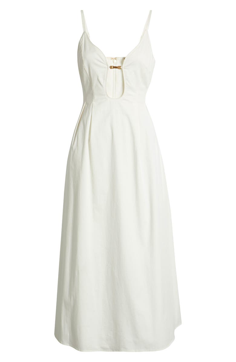 Cult Gaia Ellaria Plunge Stretch Poplin Midi Dress, Alternate, color,