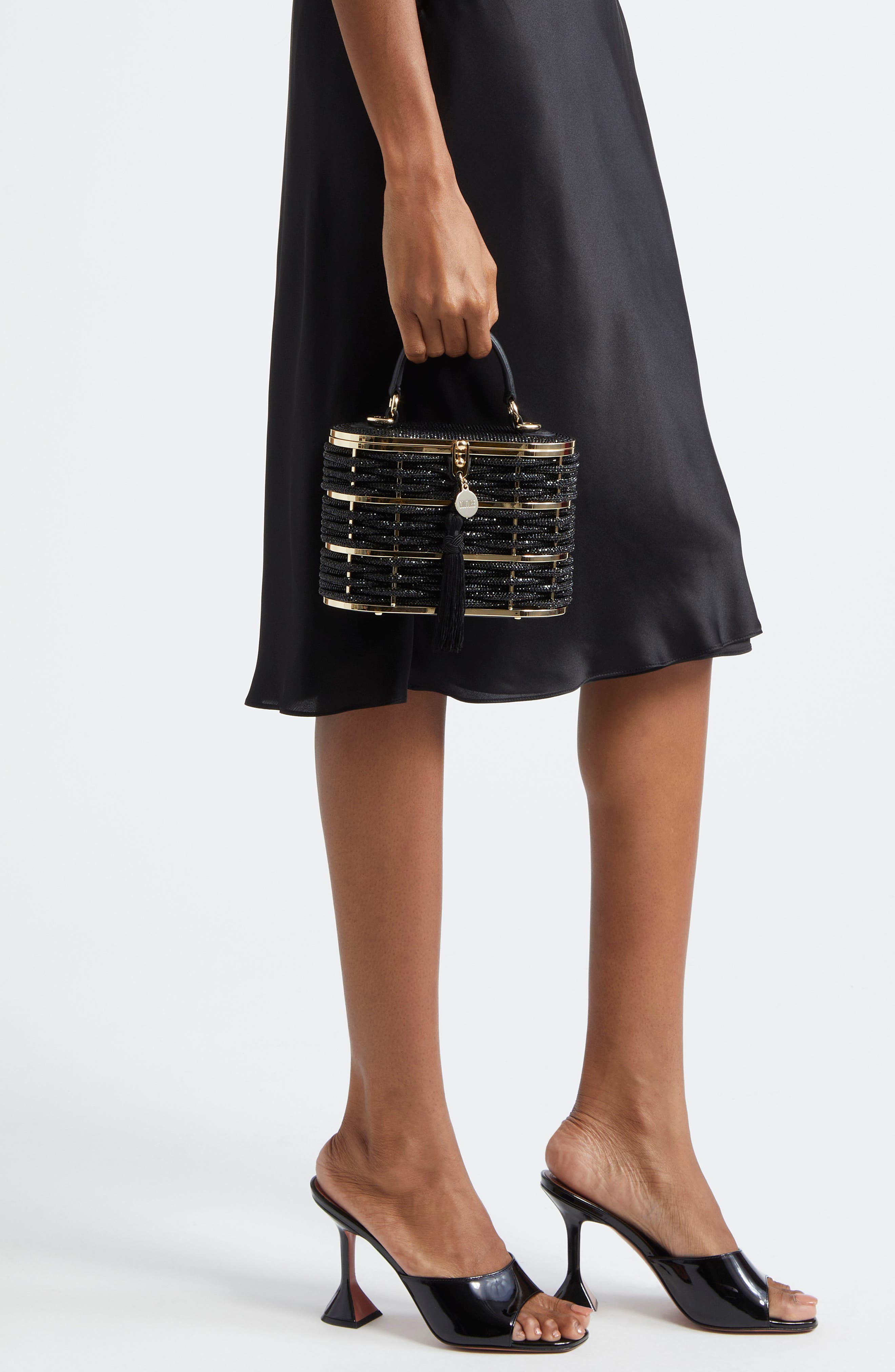 JUDITH LEIBER COUTURE Willow Embellished Top Handle Bag, Alternate, color, 