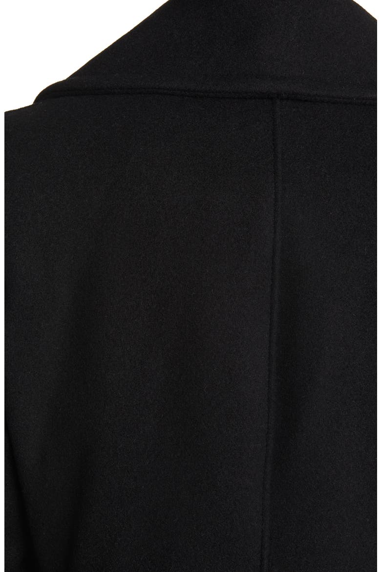 Slim Fit Wool Naval Officer's Coat, Alternate, color, BLACK