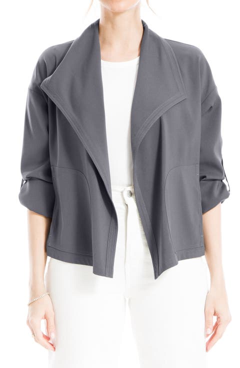 Twill Drape Front Short Jacket