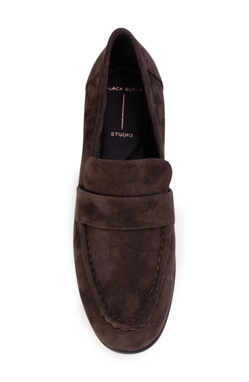 Black Suede Studio Arrow Loafer In Hot Fudge Suede