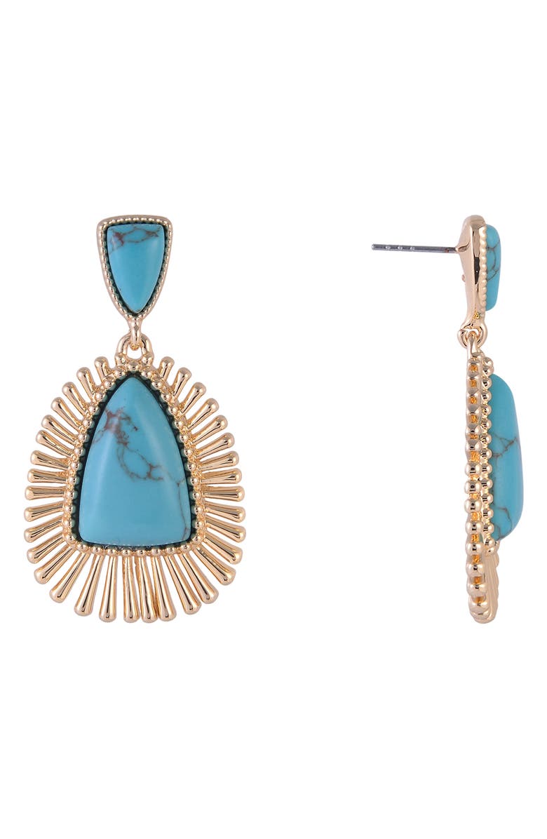 Rachel Roy Resin Drop Earrings, Main, color, Turquoise