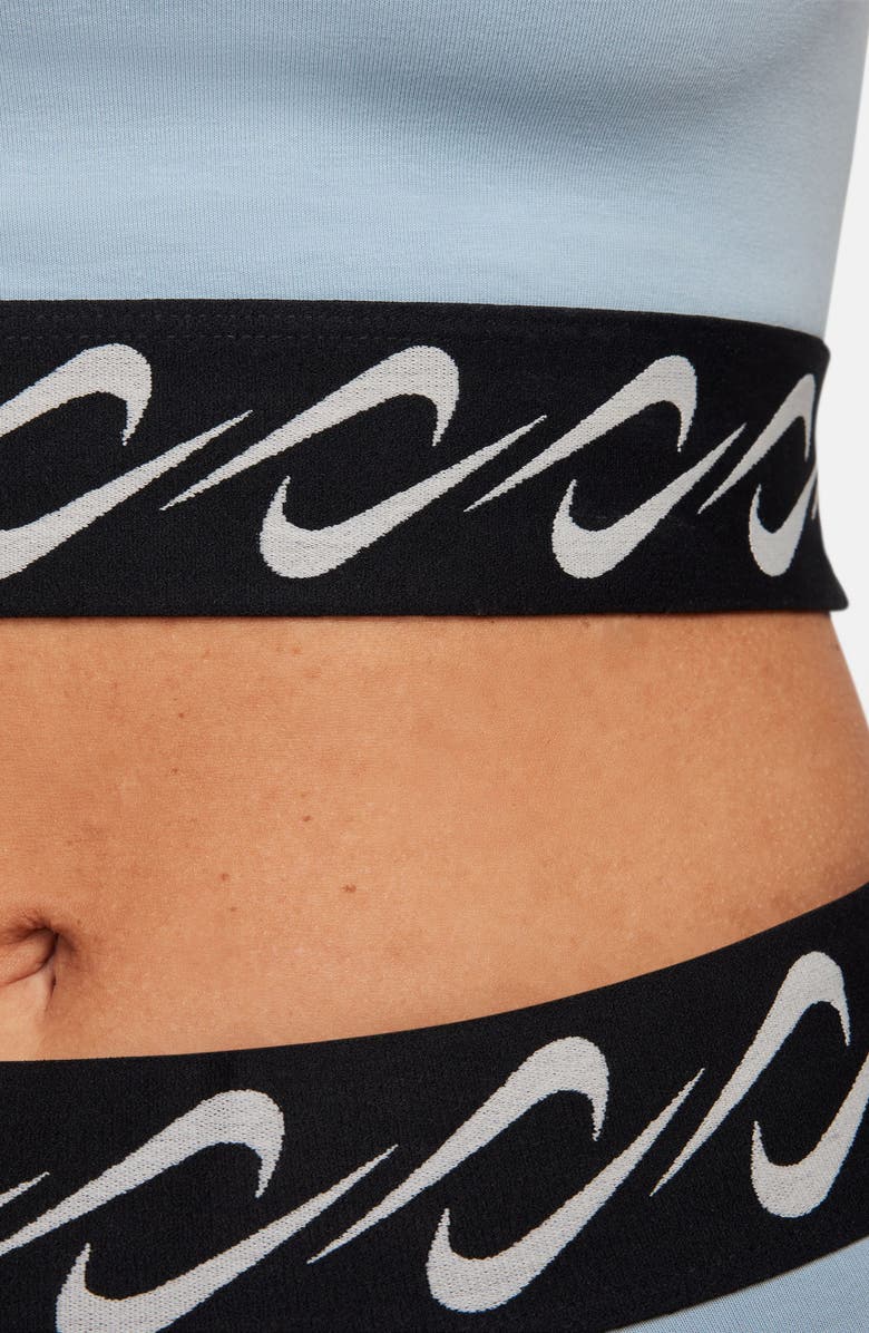 Nike Essentials Swoosh Taping Crop T-Shirt, Alternate, color, Light Armory Blue/ Sail