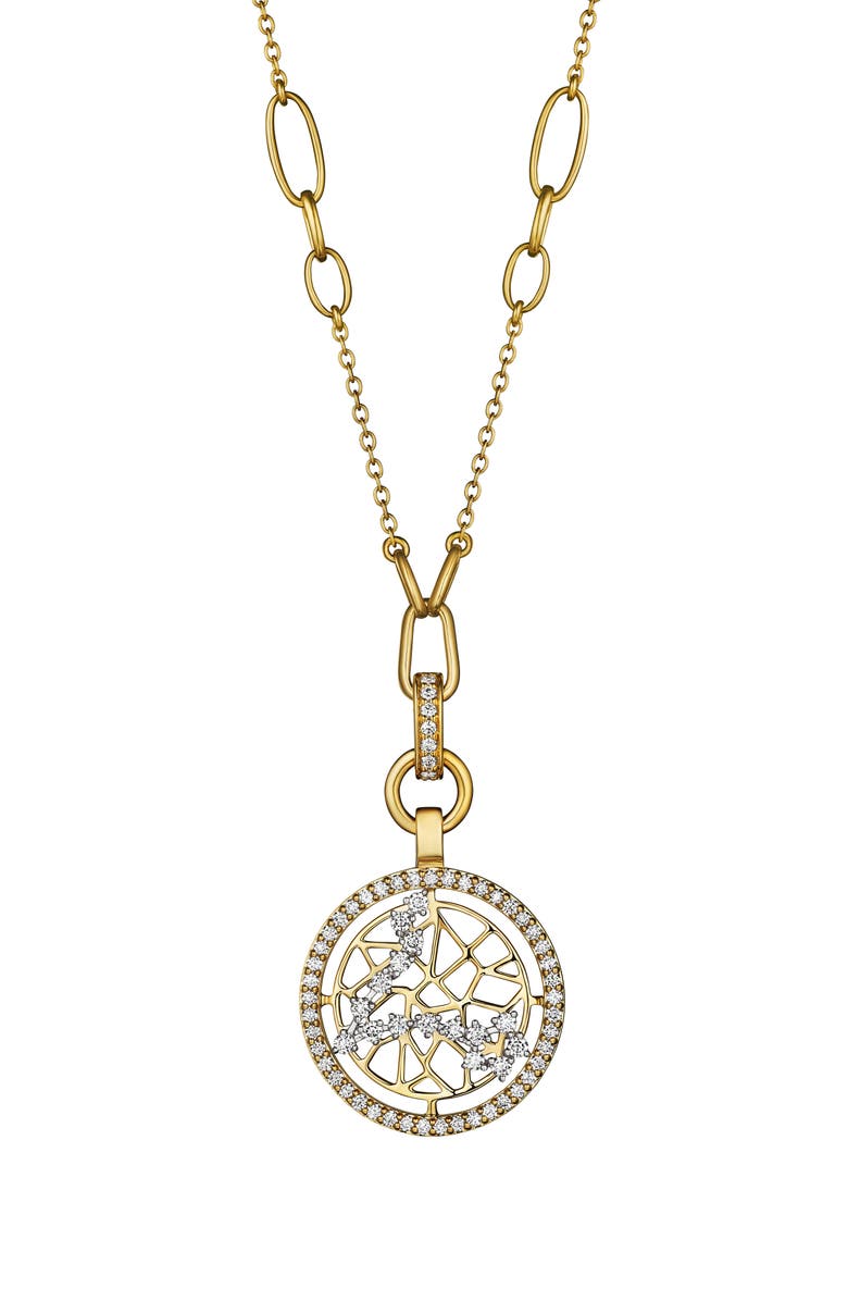 Hueb Estelar Pisces 18K Gold & Diamond Pendant Necklace, Main, color, 