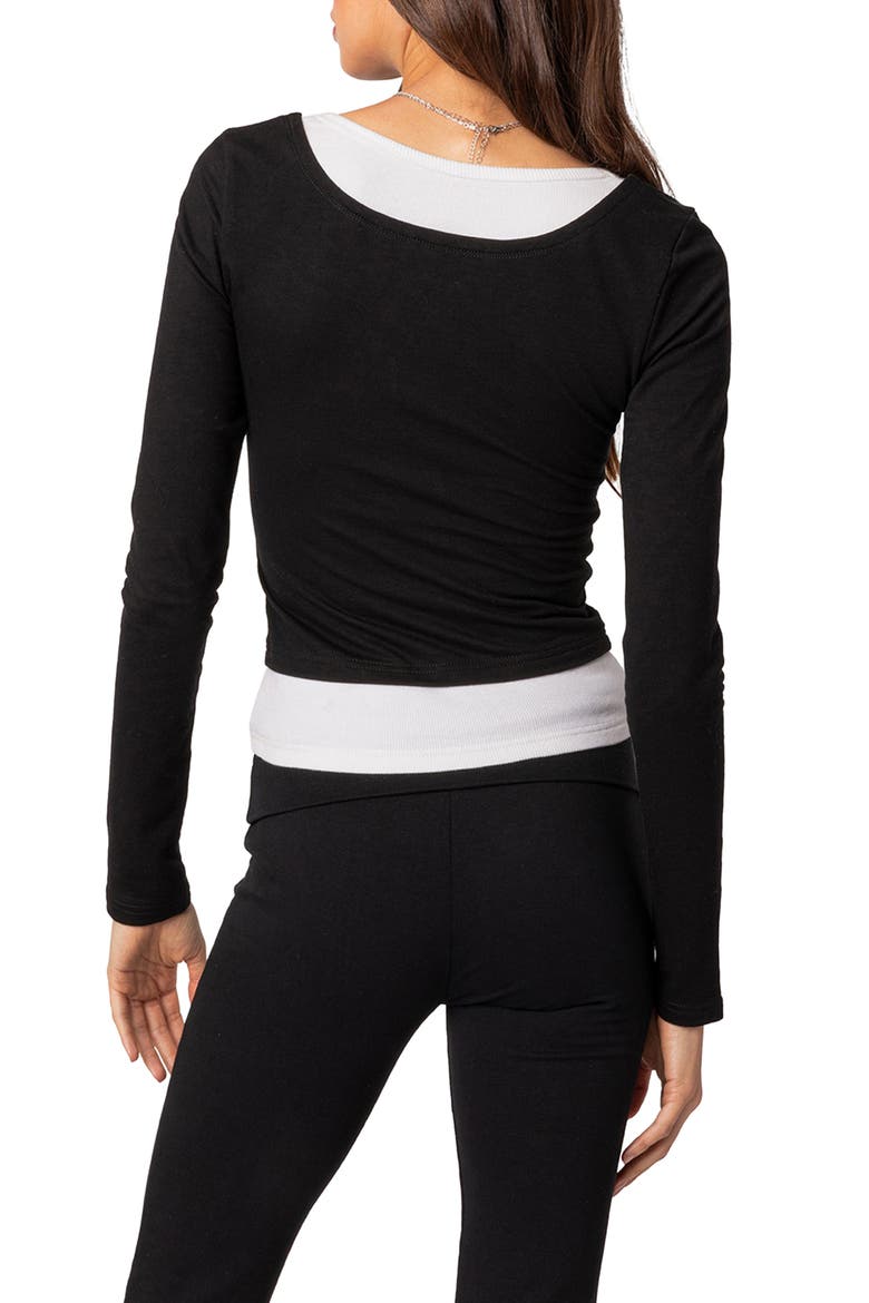 Harriet Layered Long Sleeve Top, Alternate, color, BLACK-AND-WHITE