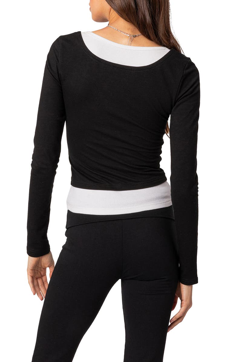 EDIKTED Harriet Layered Long Sleeve Top, Alternate, color, 
