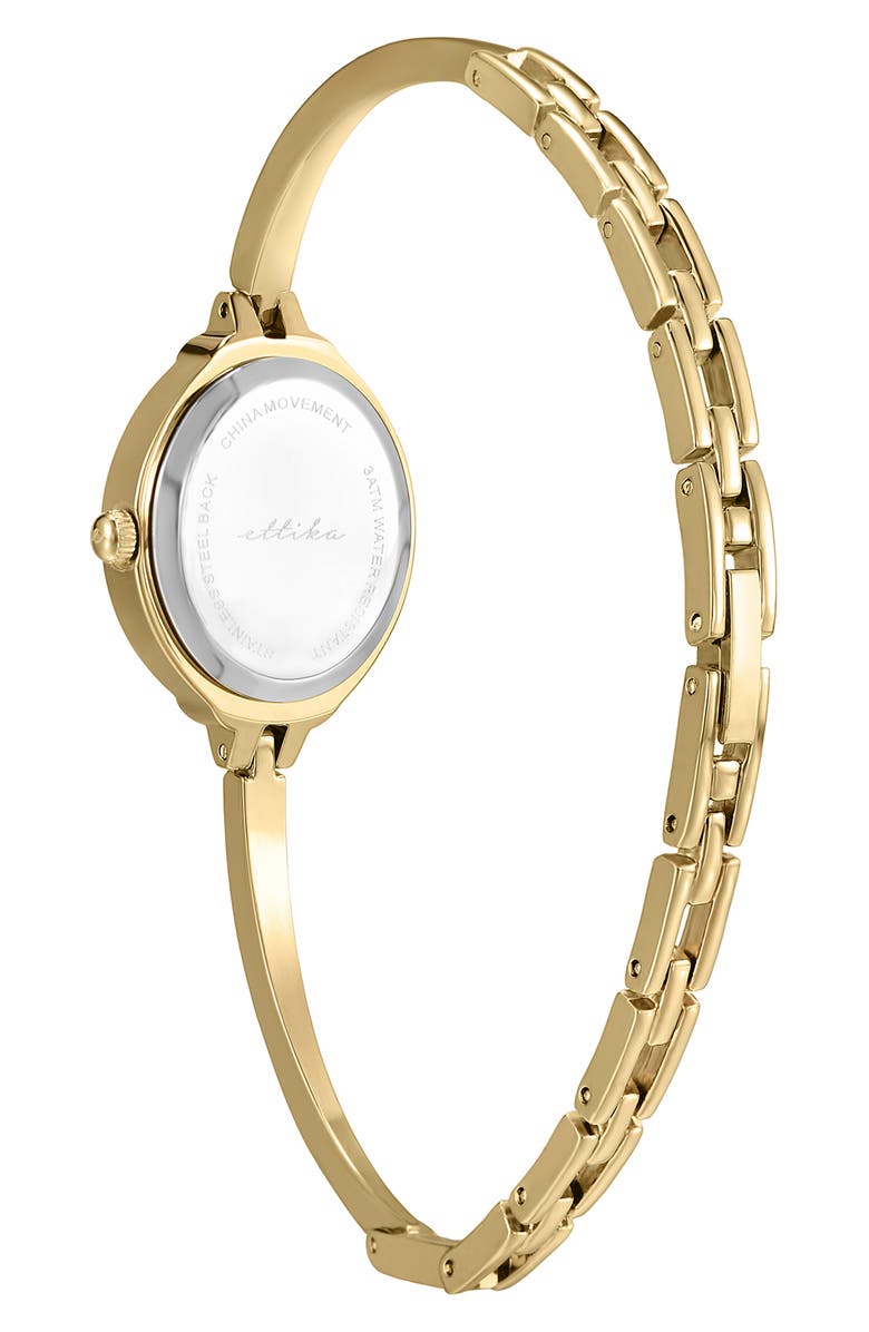 Ettika Dainty Bangle Bracelet Watch, Alternate, color, Black And Gold