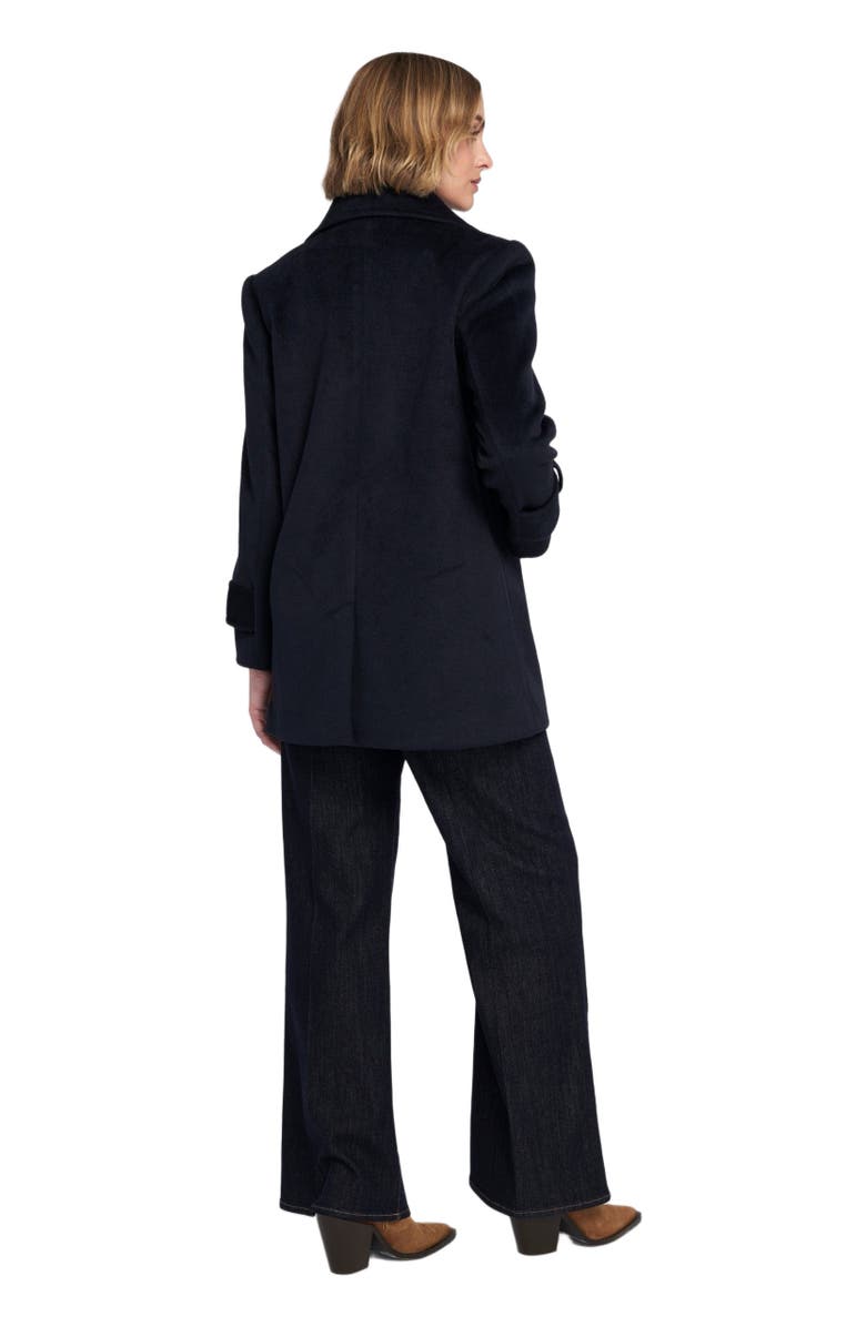 ELLE Collection Melton Peacoat, Alternate, color, Navy