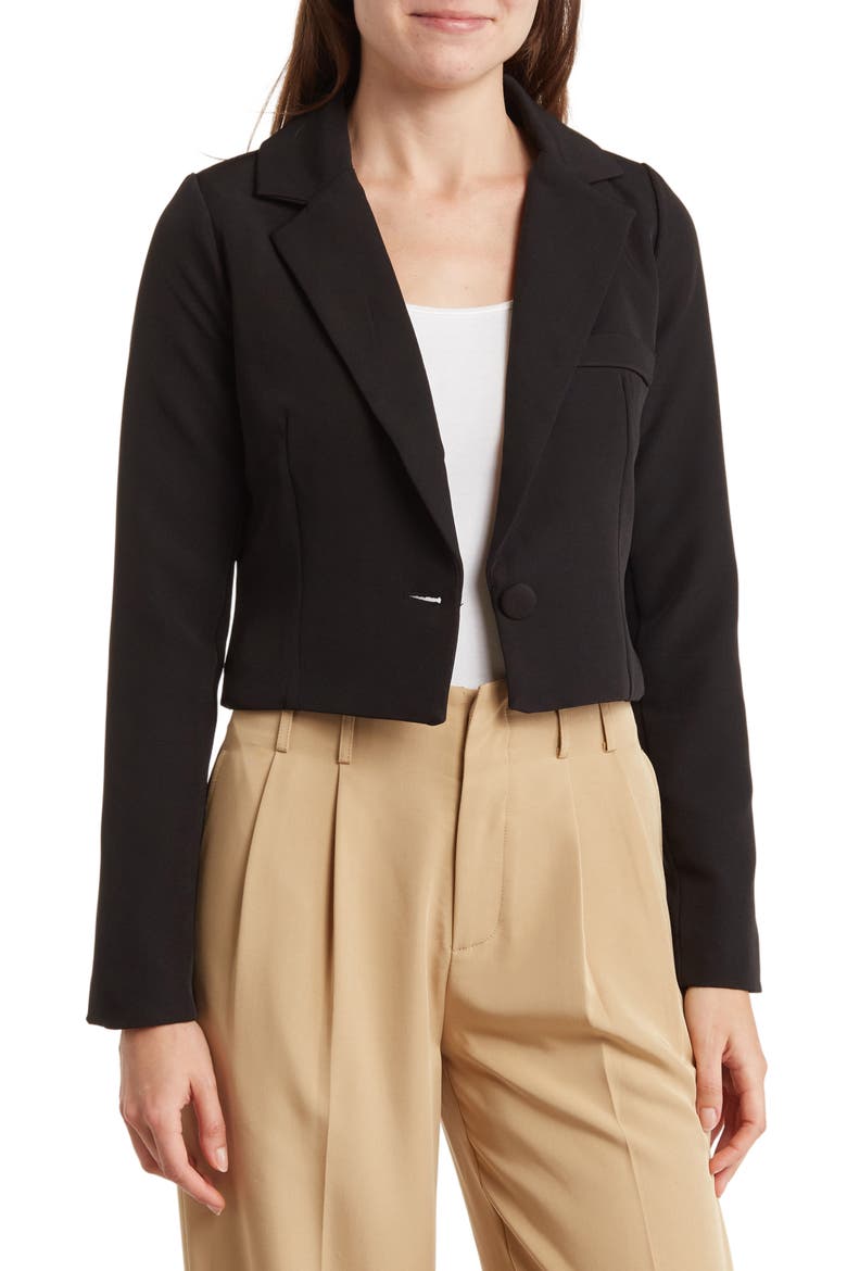 Jane Crop Blazer, Main, color, BLACK