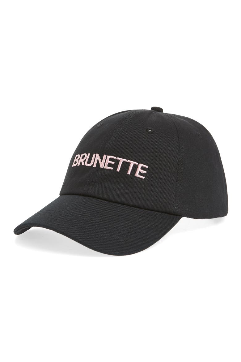 Embroidered Cap, Main, color, BLACK/BRUNETTE