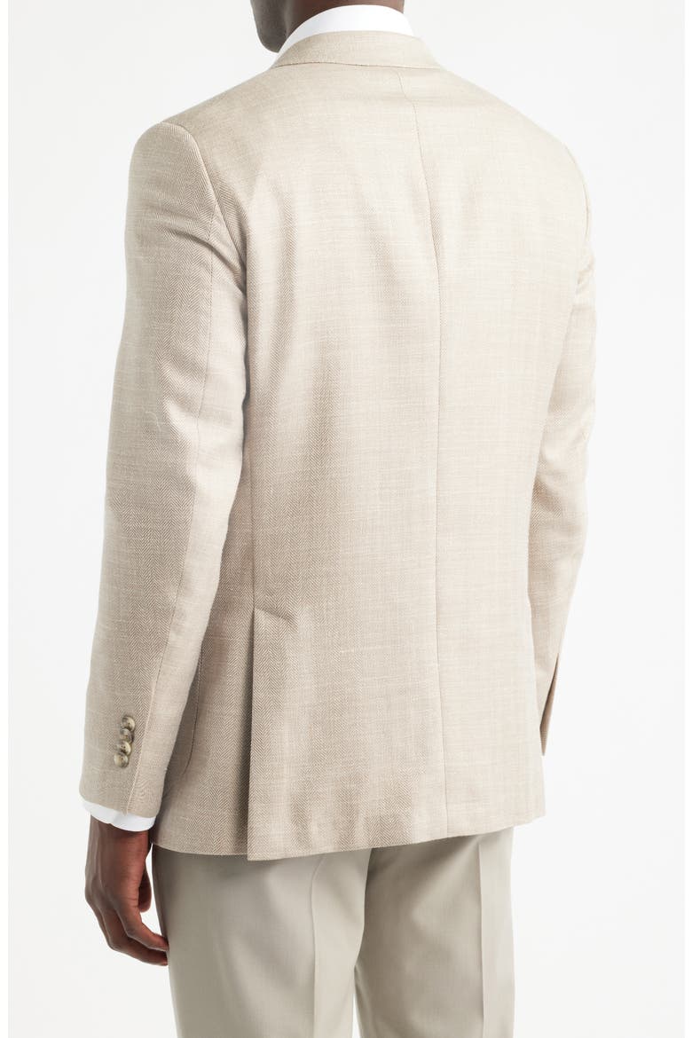 Hyperlight Soft Tan Wool & Silk Blend Herringbone Sport Coat, Alternate, color, TAN