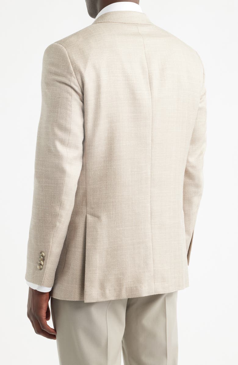 Peter Millar Hyperlight Soft Tan Wool & Silk Blend Herringbone Sport Coat, Alternate, color, Tan