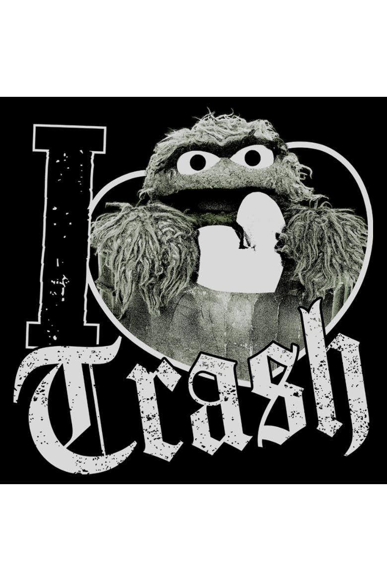 Boys Sesame Street I Love Trash Oscar the Grouch T Shirt, Alternate, color, Black