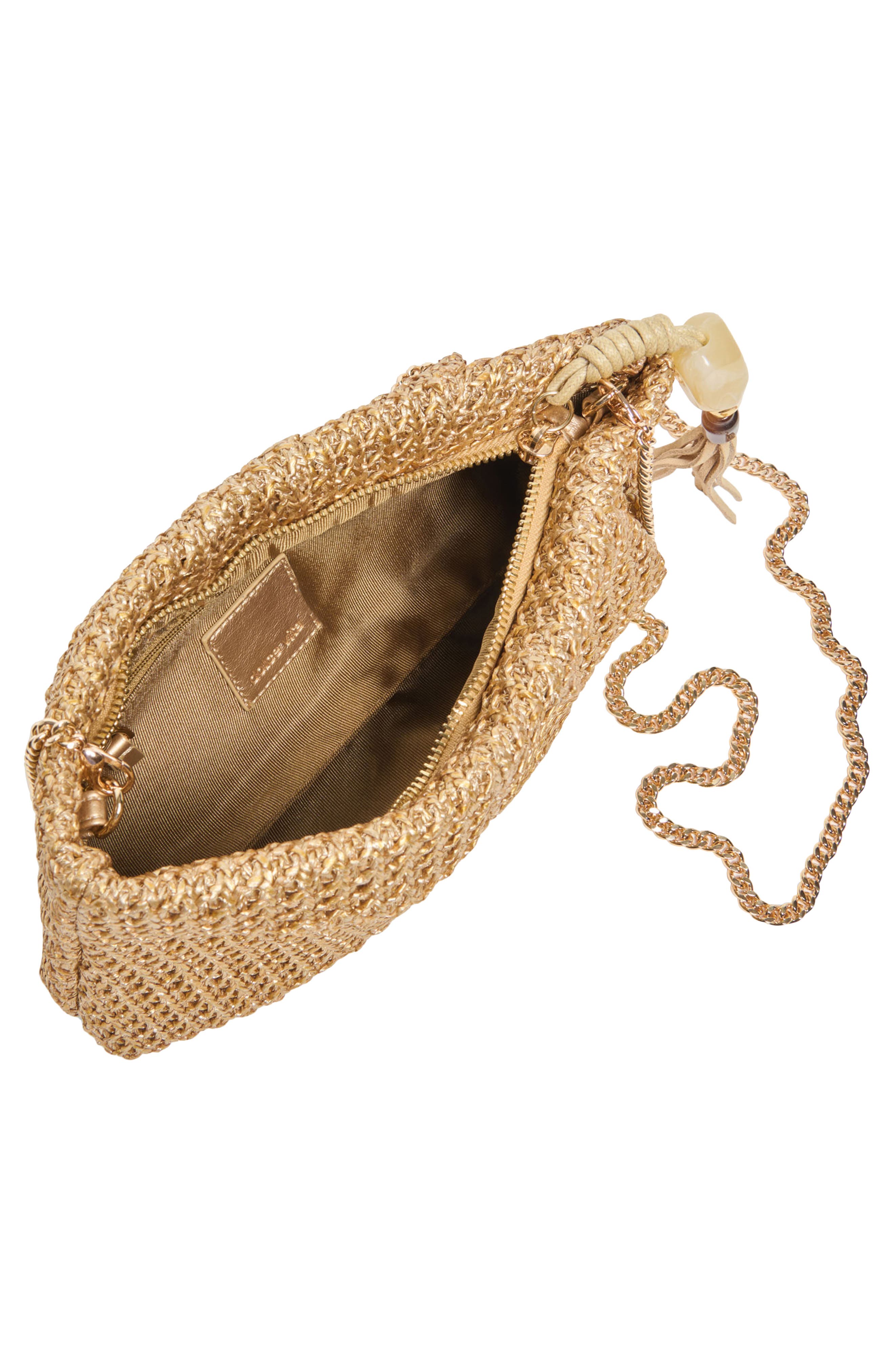 Dolce Vita Lorena Woven Raffia Clutch, Alternate, color, Gold