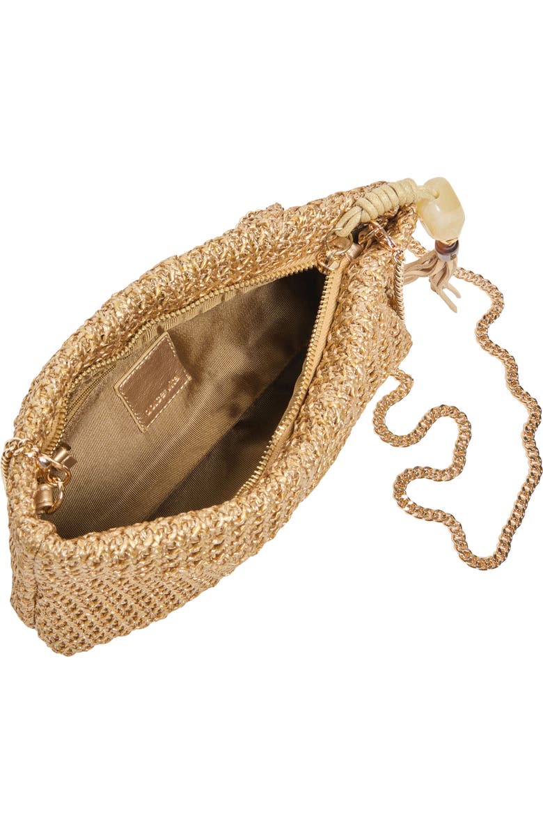 Dolce Vita Lorena Woven Raffia Clutch, Alternate, color, Gold