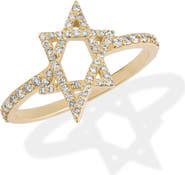 LANA 14K Gold Diamond Star of David Ring