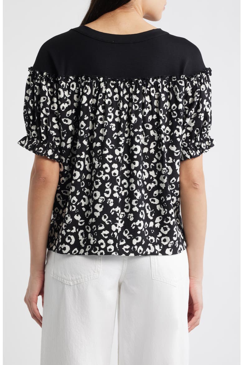 Contrast Yoke Top, Alternate, color, BLACK/ BEIGE