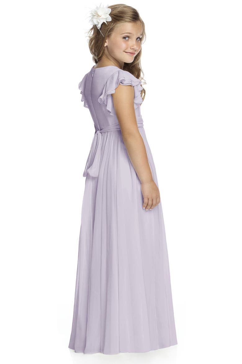 Long Chiffon Flower Girl Dress, Alternate, color, MOONDANCE