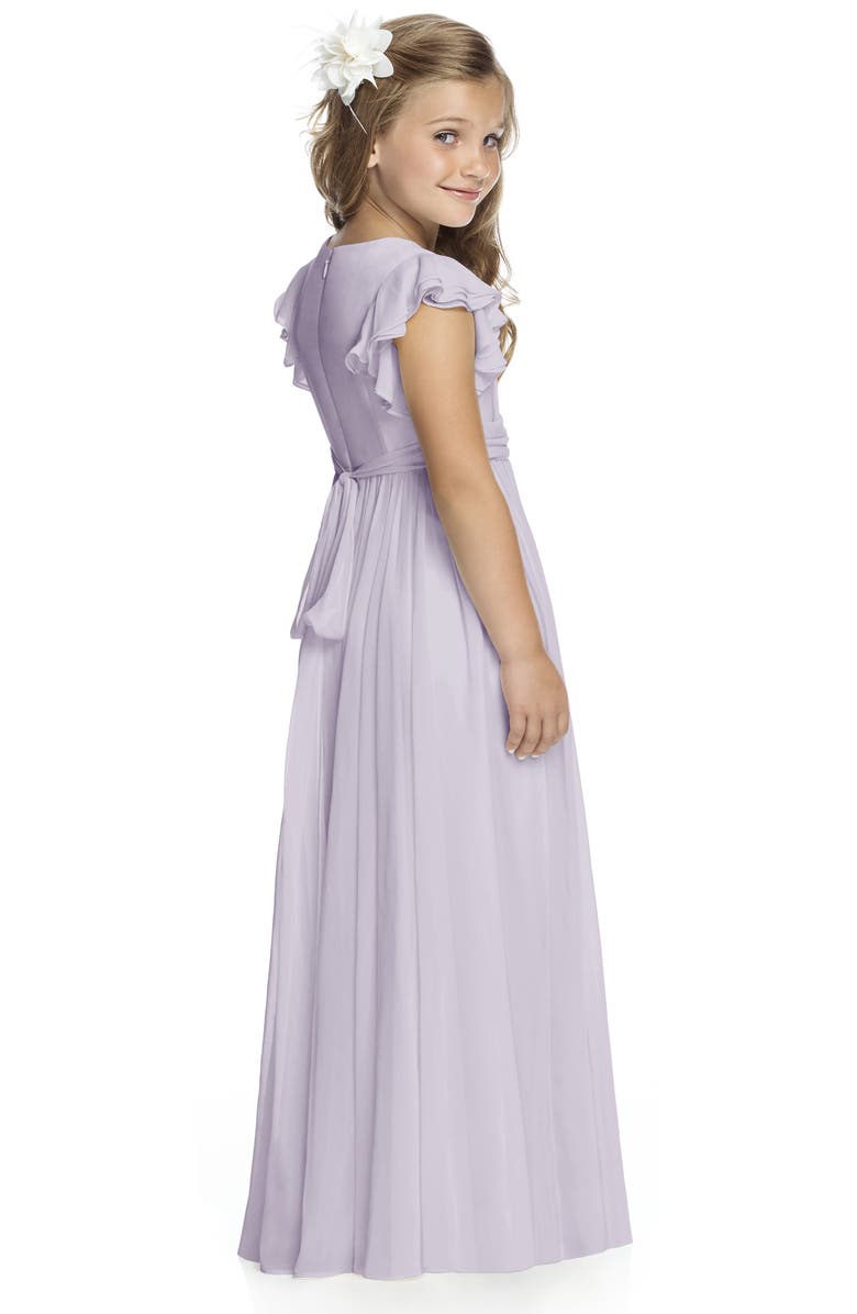 Dessy Collection Long Chiffon Flower Girl Dress, Alternate, color,
