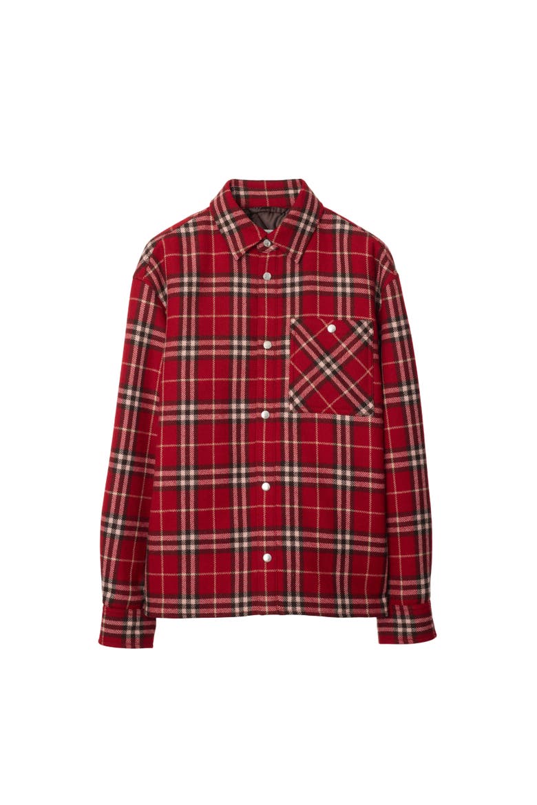 Check Wool Overshirt, Alternate, color, Geranium