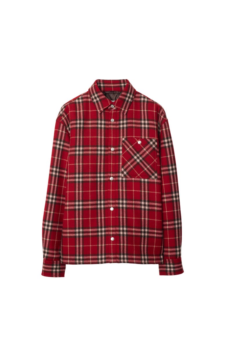 Burberry Check Wool Overshirt, Alternate, color, 