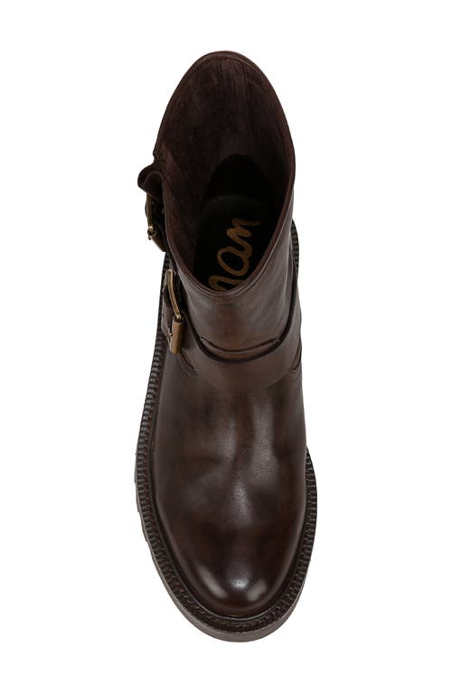 Sam Edelman Kinsley Motorcycle Boot Warm Cocoa Brown Leather In Warm Cocoa