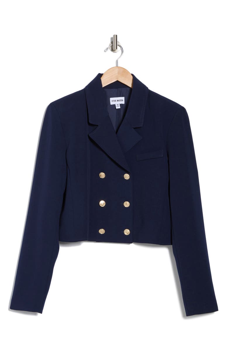 Steve Madden Double Breasted Crop Blazer, Alternate, color,