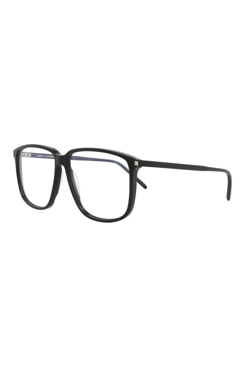 59mm Square Optical Glasses, Alternate, color, BLACK BLACK TRANSPARENT