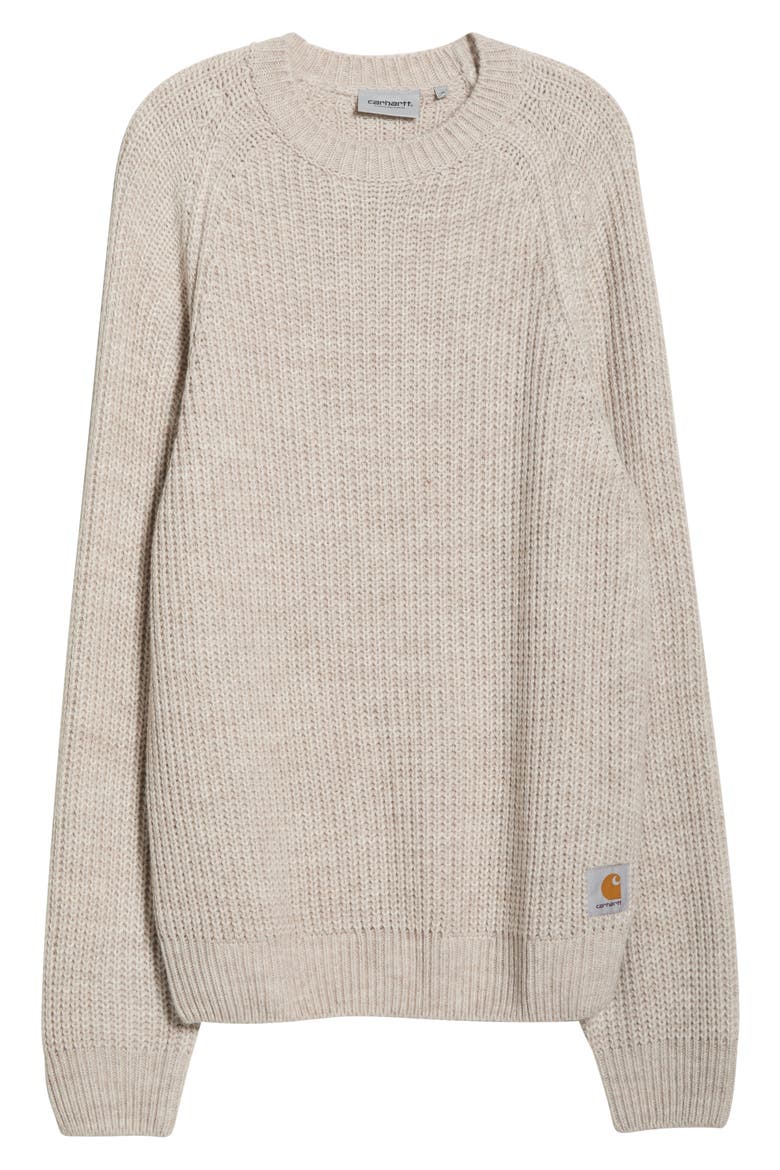 Firth Oversize Ribbed Crewneck Sweater, Alternate, color, WHITE