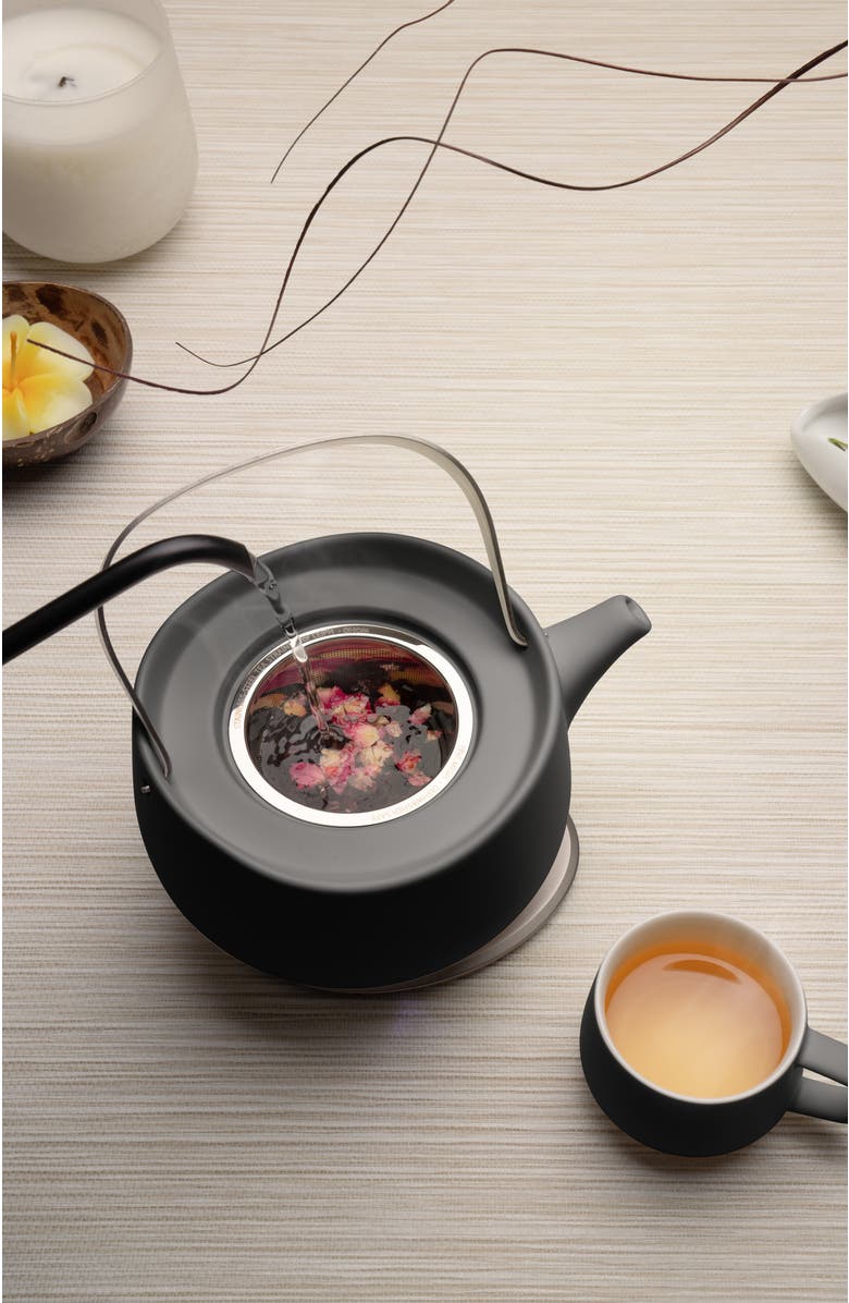 OHOM INC Leiph Self-heating Teapot Set, Alternate, color, Inkstone Black