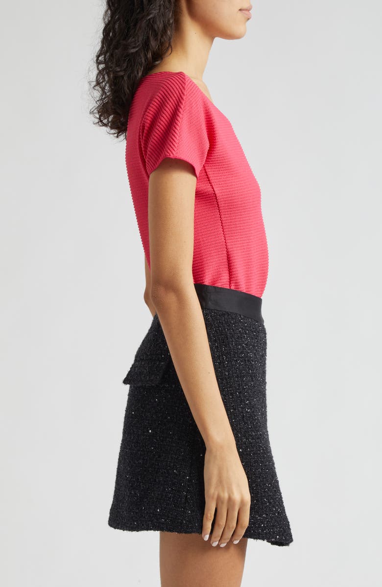 Emporio Armani Ottoman Rib T-Shirt, Alternate, color, Solid Medium Red