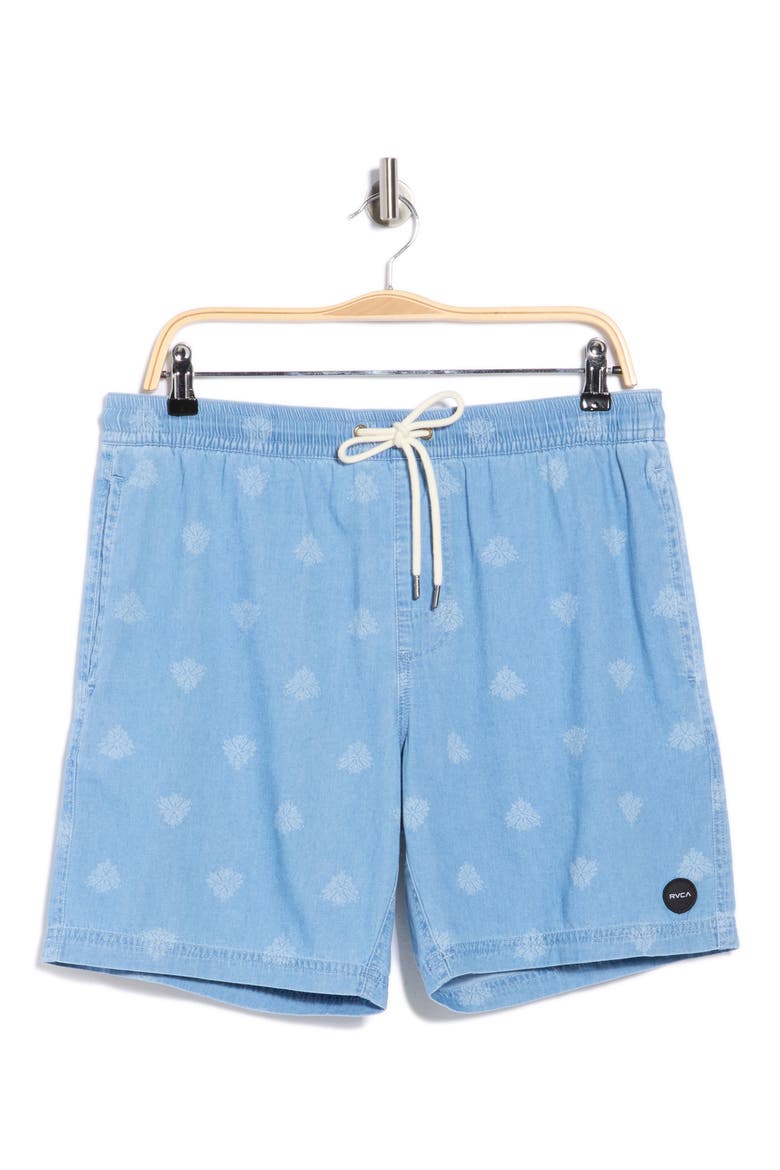Escape Cotton Chambray Drawstring Shorts, Main, color, WASHED CHAMBRAY