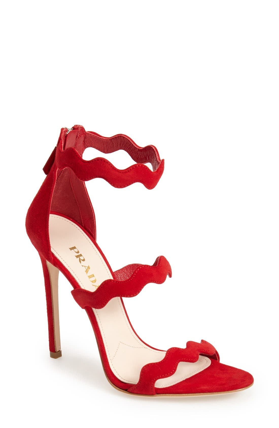 Prada Suede Ankle Strap Sandal, Main, color, 