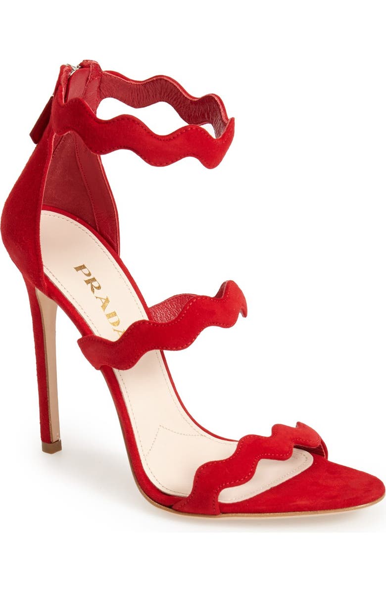 Prada Suede Ankle Strap Sandal, Main, color,