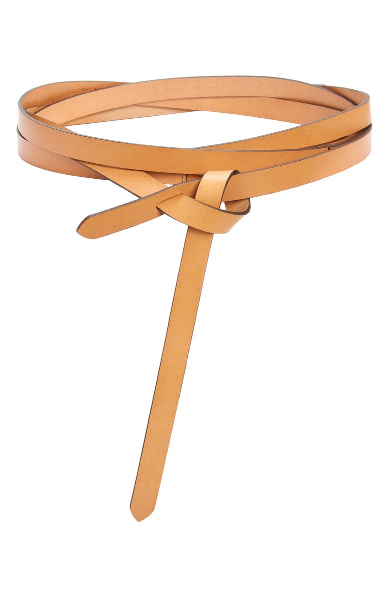 Isabel Marant Lonny Knot Detail Leather Belt, Main, color, Natural