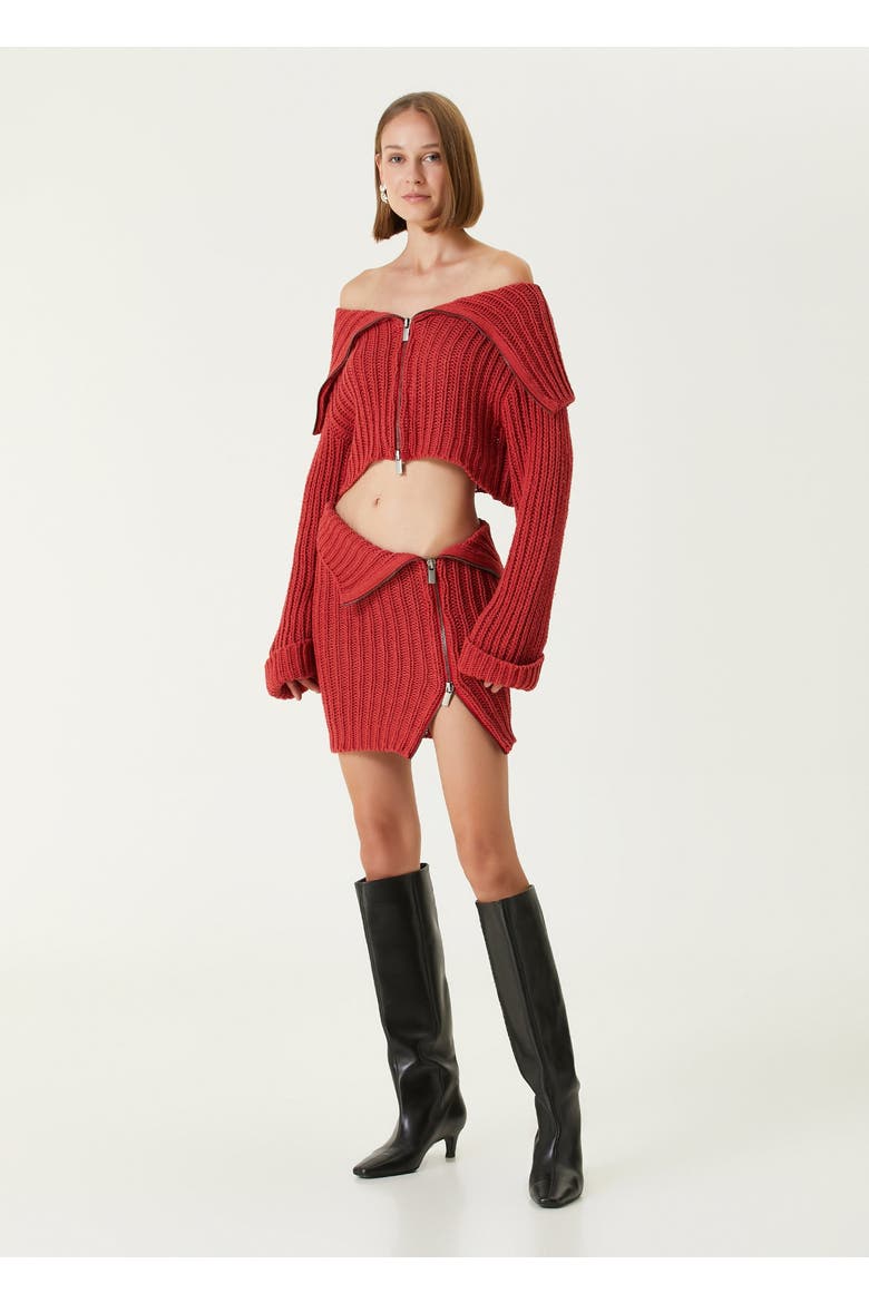 Cashmere Blend Your *Tch Knit Crop Top, Alternate, color, Red