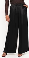 Petal & Pup Joyce Pleated Satin Wide Leg Pants