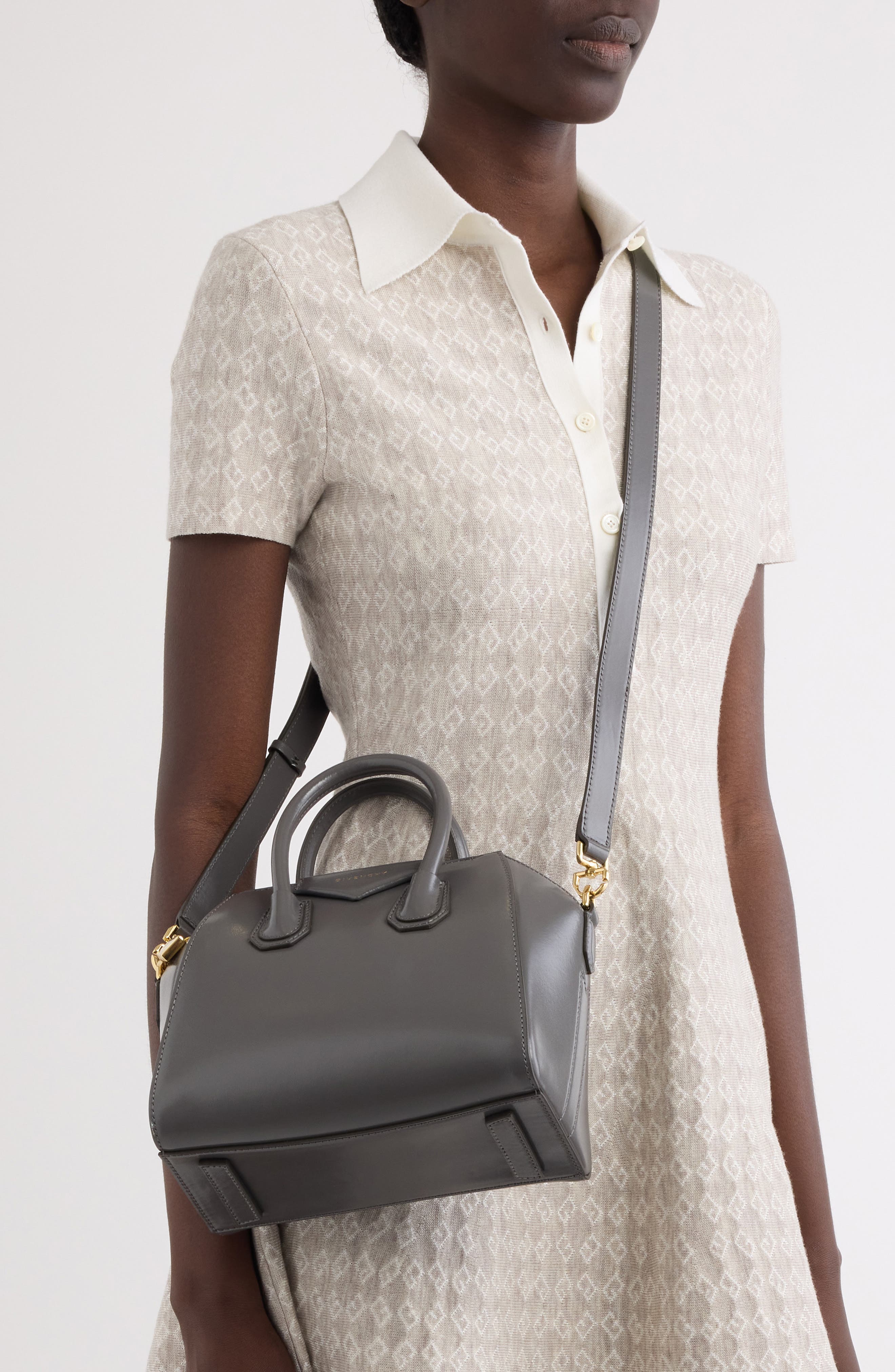 Givenchy Mini Antigona Leather Satchel, Alternate, color, 