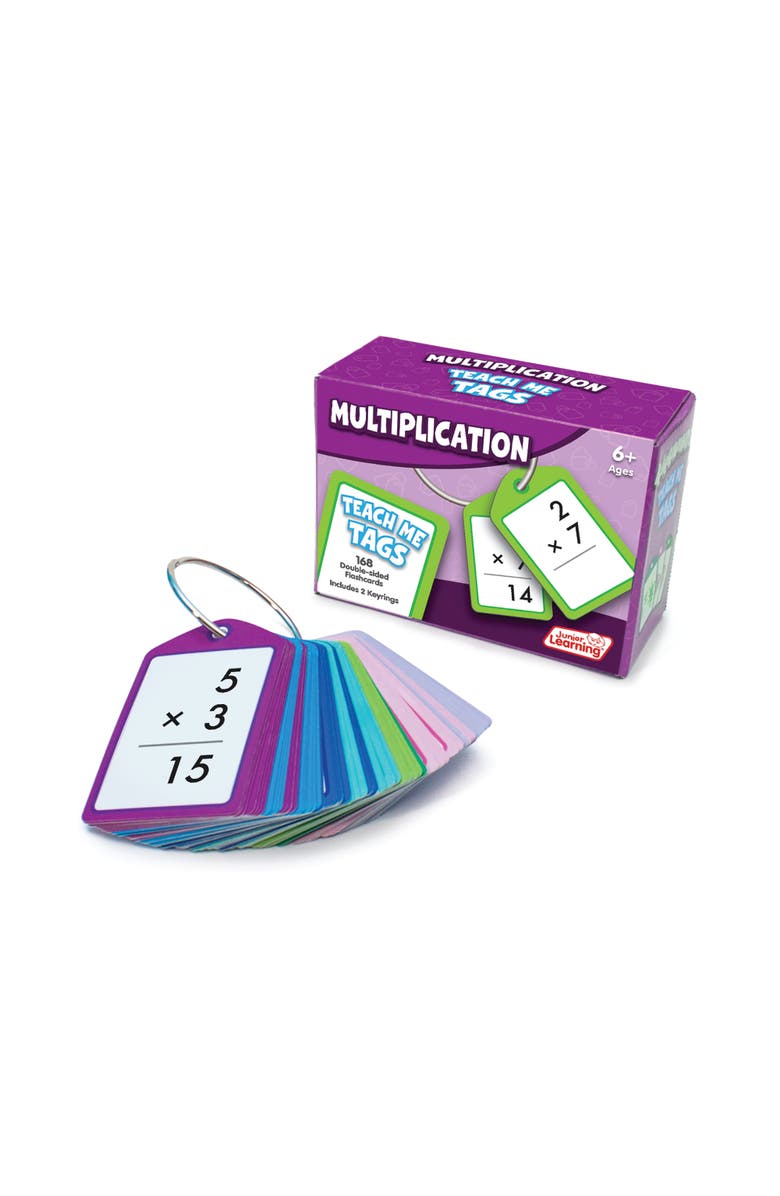 Junior Learning Multiplication Teach Me Tags 168 Educational Flashcards, Main, color, Multicolored