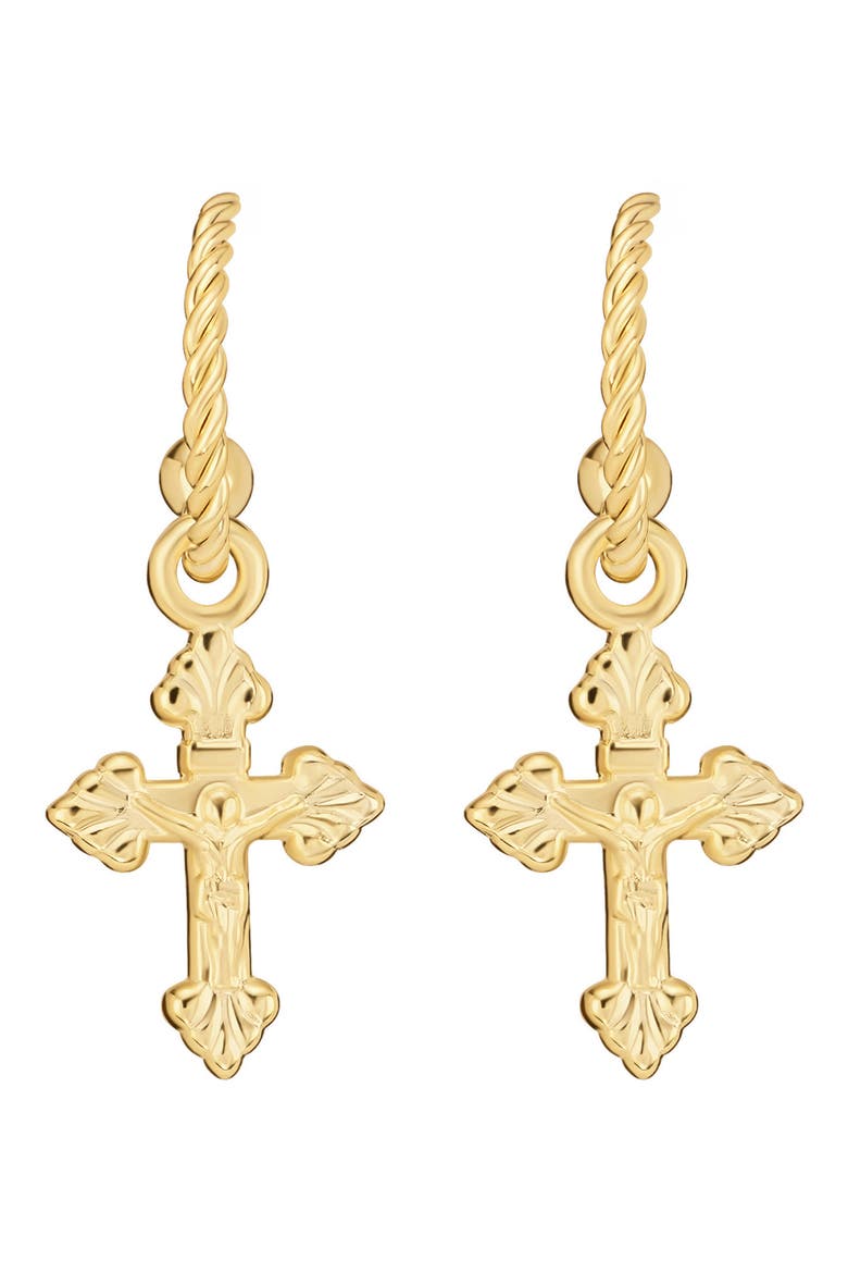 Cross Charm Twisted Hoop Earrings video